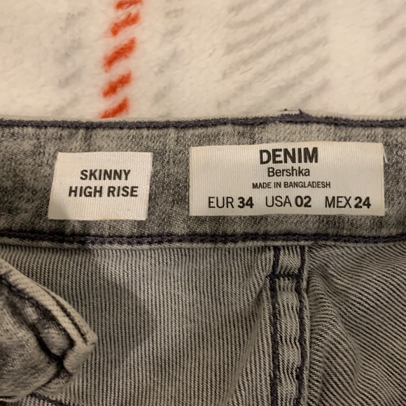 grey bershka skinny high rise jeans - Picture 2 of 5